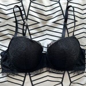 NEW VICTORIAS SECRET DREAM ANGELS LINED DEMI 34C BLACK LACE